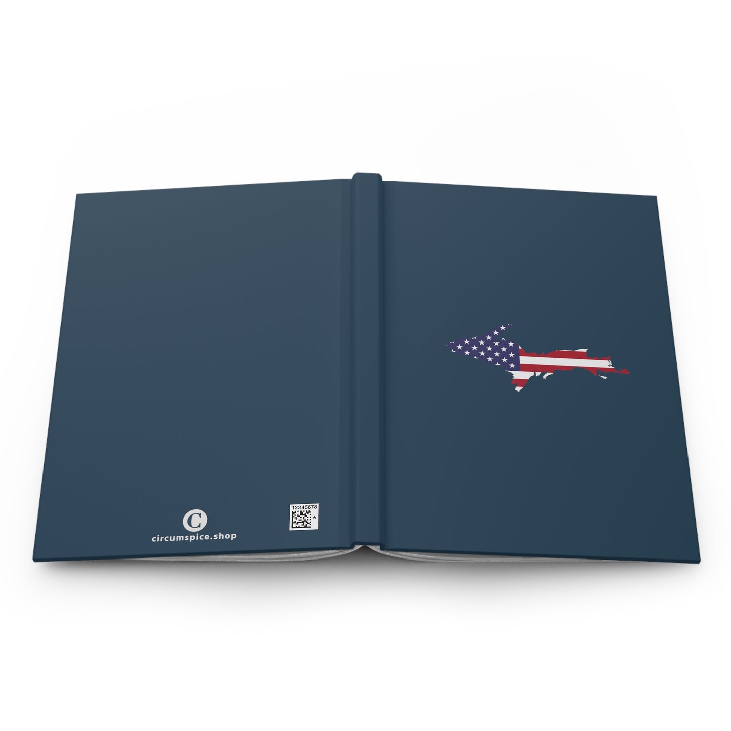 Michigan Upper Peninsula Hardcover Journal (w/ UP USA Flag) | Ruled - '37 Caddie Blue