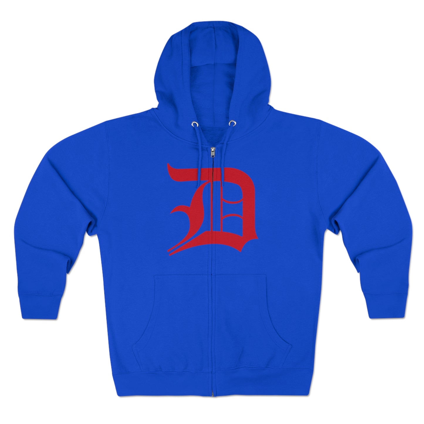 Detroit 'Old English D' Hoodie (Full-Body Aliform Red) | Unisex Full Zip