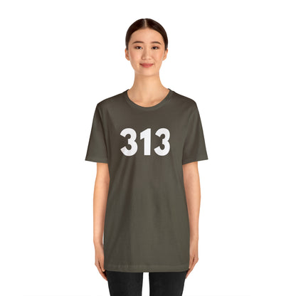 Detroit '313' T-Shirt (Geometric Sans Font) | Unisex Standard Fit