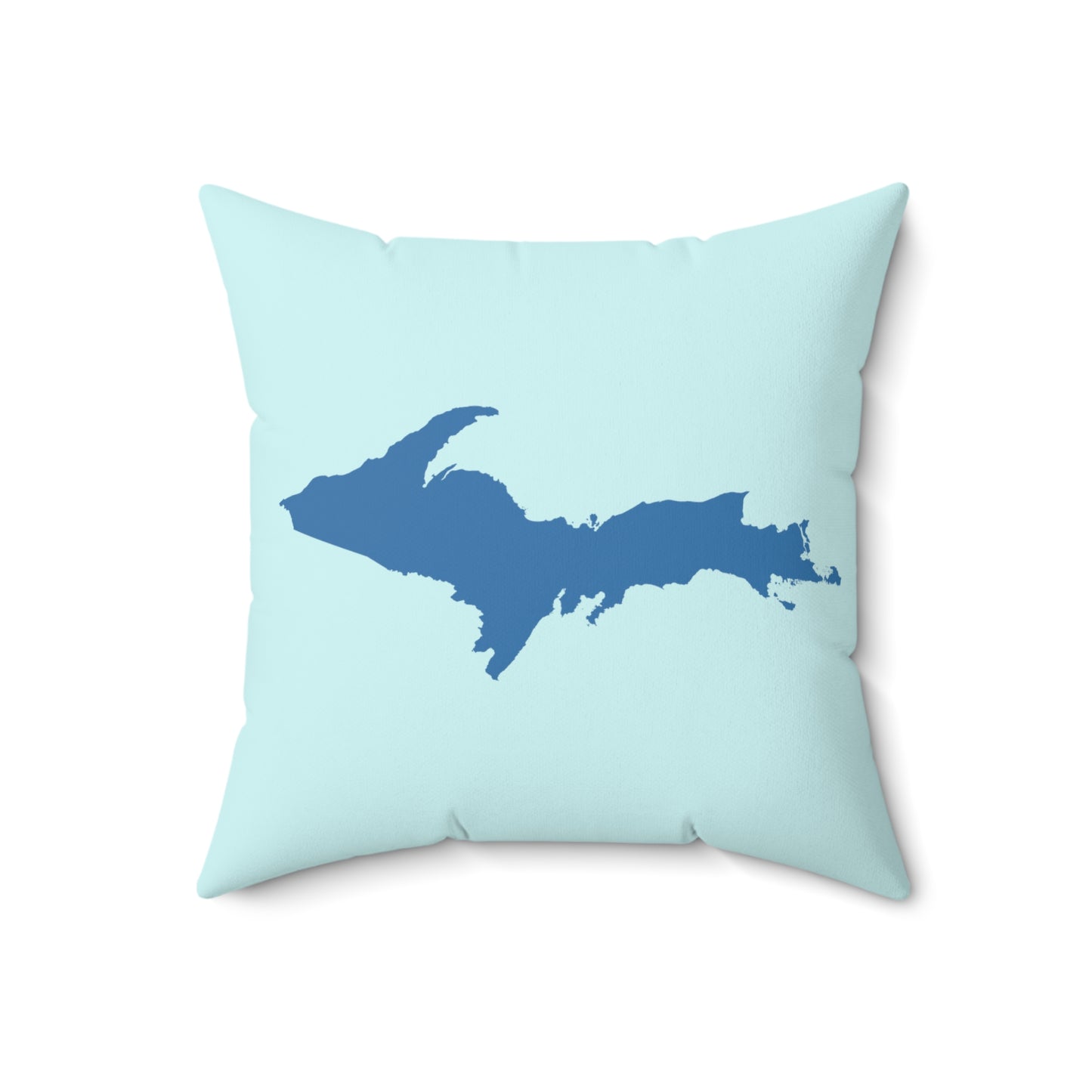 Michigan Upper Peninsula Accent Pillow (w/ UP Outline) | Cyan