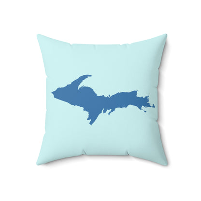 Michigan Upper Peninsula Accent Pillow (w/ UP Outline) | Cyan