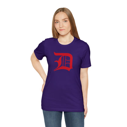 Detroit 'Old English D' T-Shirt (Aliform Red) | Unisex Standard