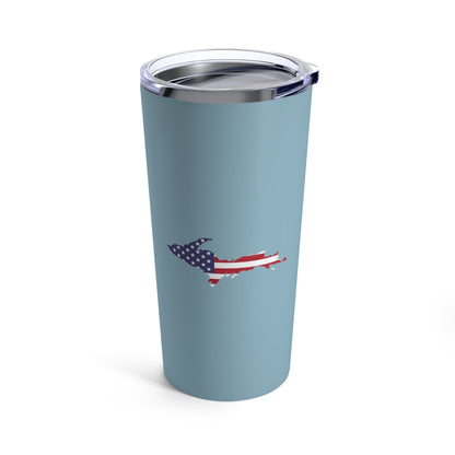 Michigan Upper Peninsula Tumbler (w/ UP USA Flag) | Opal Blue - 20oz