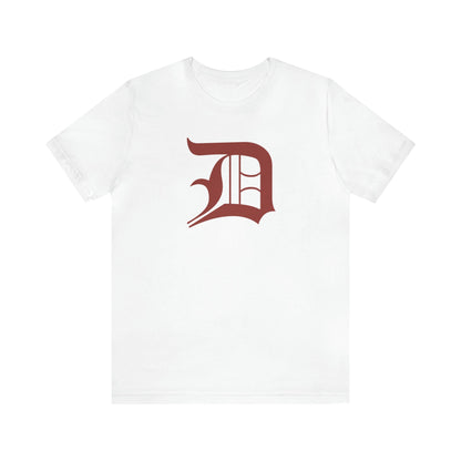 Detroit 'Old English D' T-Shirt (Ore Dock Red) | Unisex Standard