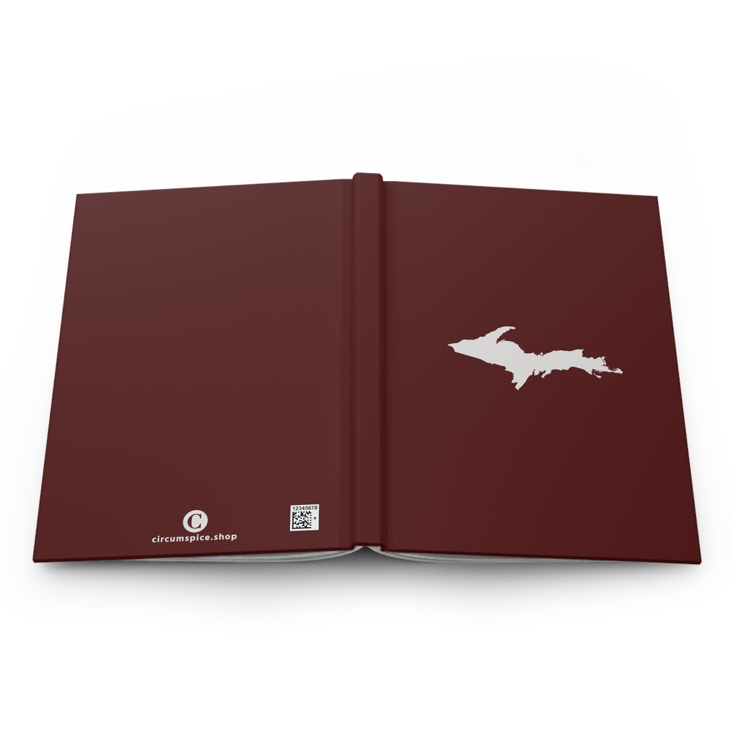 Michigan Upper Peninsula Hardcover Journal (Cherrywood Color w/ UP Outline) | Ruled - 150pgs