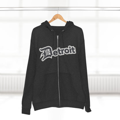 'Detroit' Hoodie (Iron Ore Grey w/ Old English 'D') | Unisex Full Zip