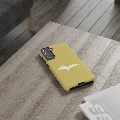 Michigan Upper Peninsula Tough Phone Case (Plum Yellow w/ UP Outline) | Samsung & Pixel Android