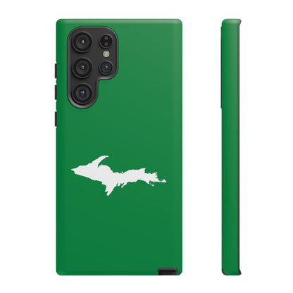 Michigan Upper Peninsula Tough Phone Case (Mackinac Bridge Green w/ UP Outline) | Samsung & Pixel Android