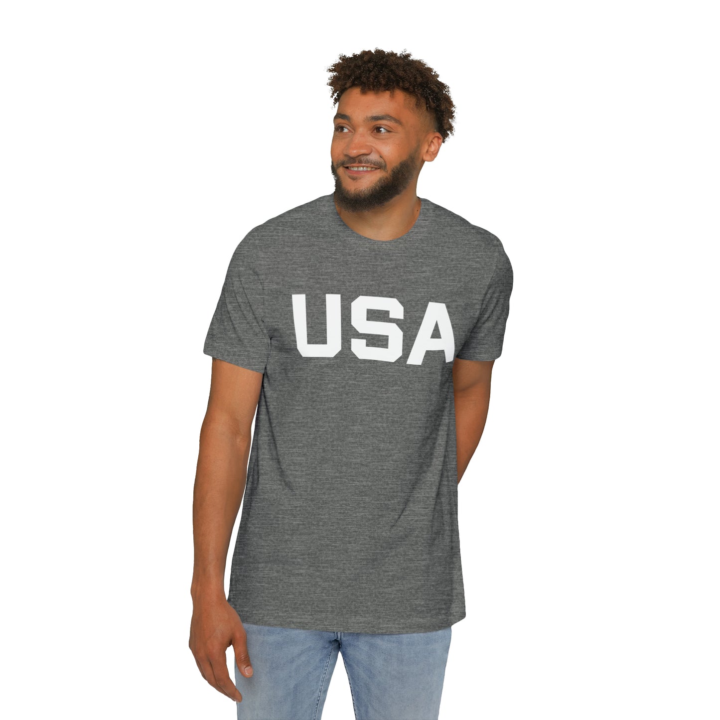 'USA' T-Shirt (Athletic Sans Font) | Made in USA