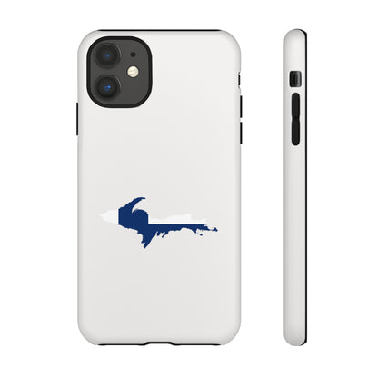 Michigan Upper Peninsula Tough Phone Case (Birch Bark White w/ UP Finland Flag Outline) | Apple iPhone