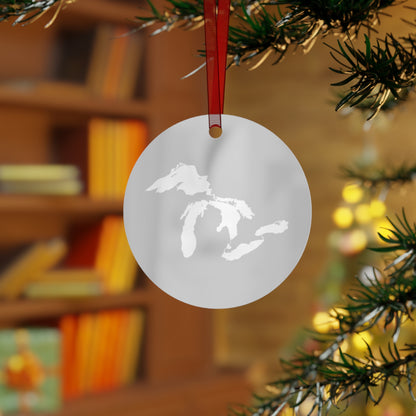 Great Lakes Christmas Ornament | Metal - Platinum Color