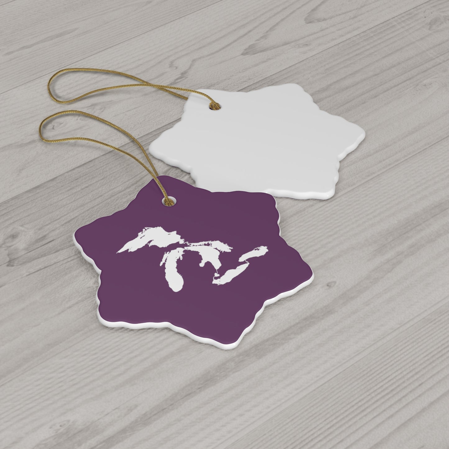 Great Lakes Christmas Ornament (Plum) | Ceramic - 4 Shapes