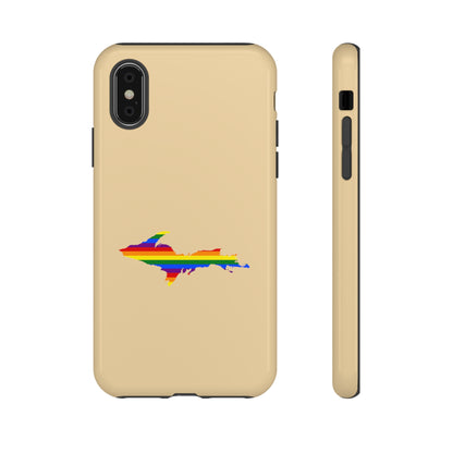 Michigan Upper Peninsula Tough Phone Case (Maple Color w/ UP Pride Flag Outline) | Apple iPhone