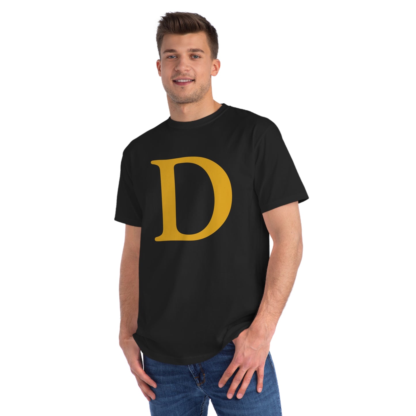 Detroit 'Old French D' T-Shirt (Full Gold Outline) | Organic Unisex