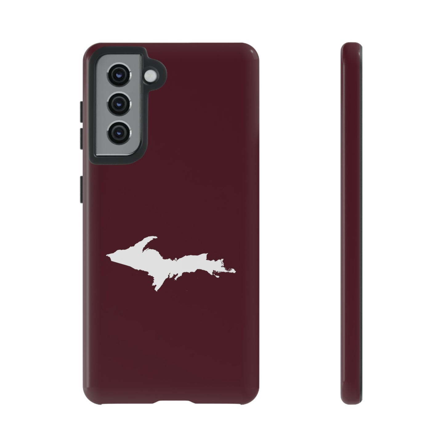 Michigan Upper Peninsula Tough Phone Case (Pinot Red w/ UP Outline) | Samsung & Pixel Android