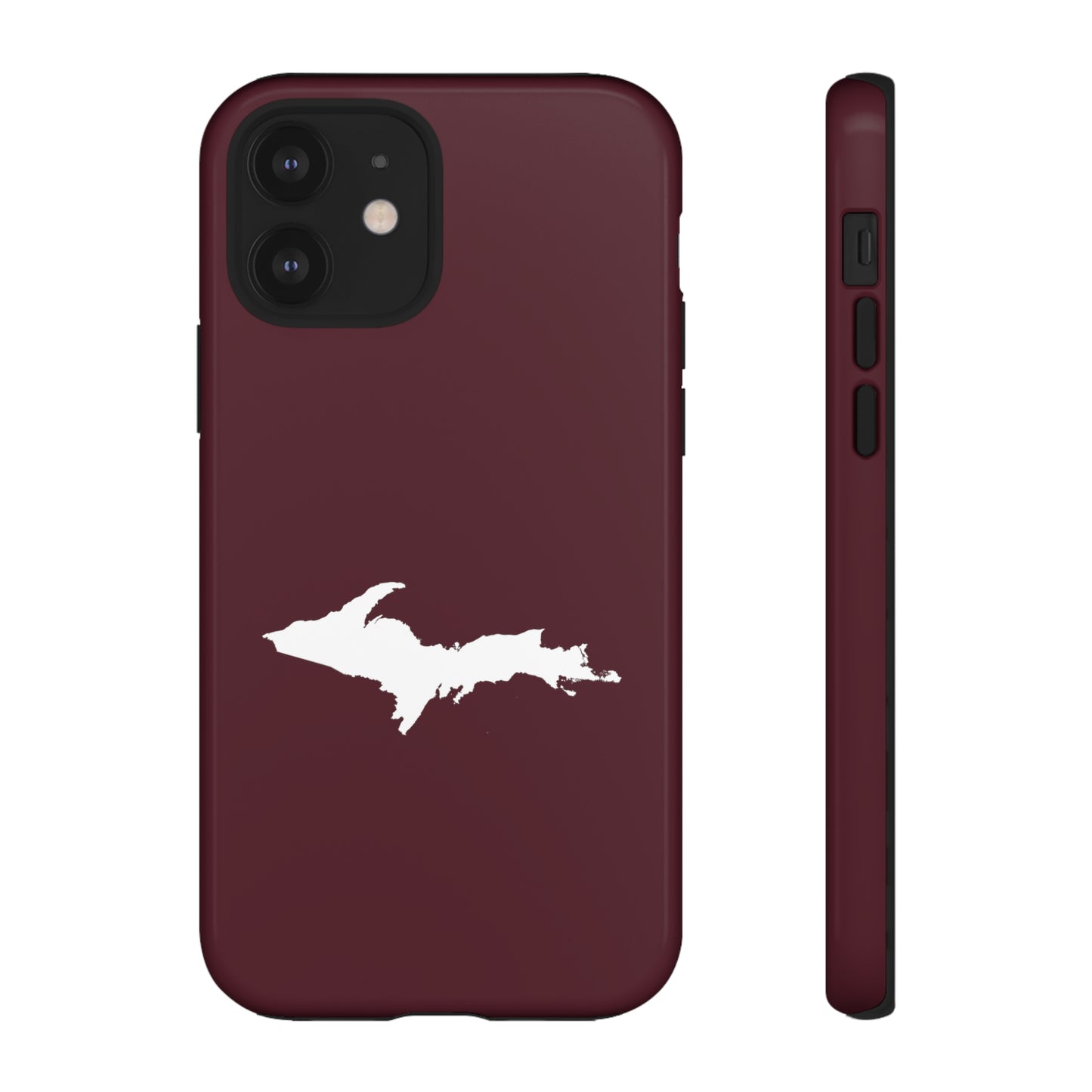 Michigan Upper Peninsula Tough Phone Case (Old Mission Burgundy w/ UP Outline) | Apple iPhone