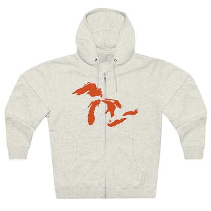 Great Lakes Hoodie (Maple Leaf Orange) | Unisex Full Zip