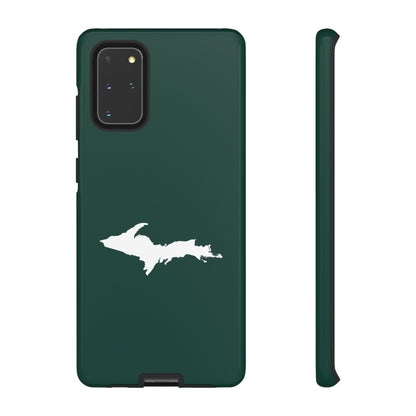 Michigan Upper Peninsula Tough Phone Case (Green w/ White UP Outline) | Samsung & Pixel Android