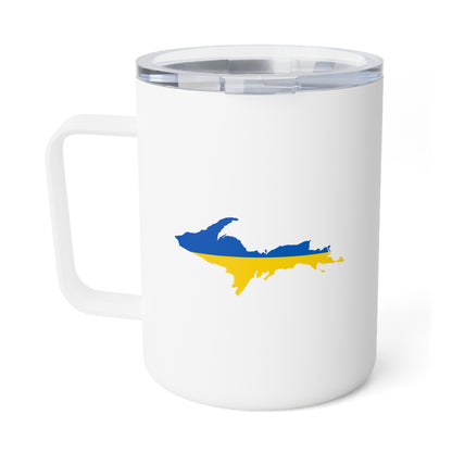 Michigan Upper Peninsula Insulated Mug (w/ UP Ukraine Flag) | 10oz