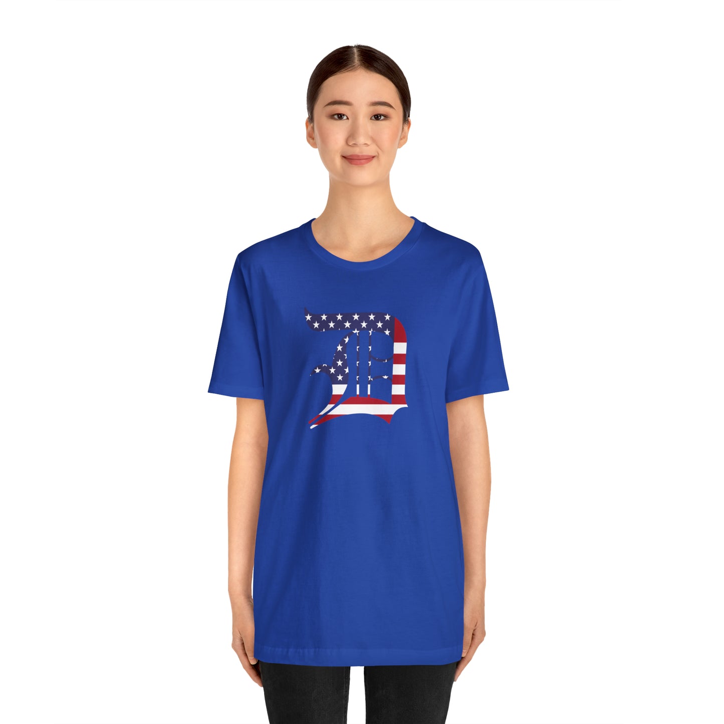 Detroit 'Old English D' T-Shirt (Patriotic Edition) | Unisex Standard