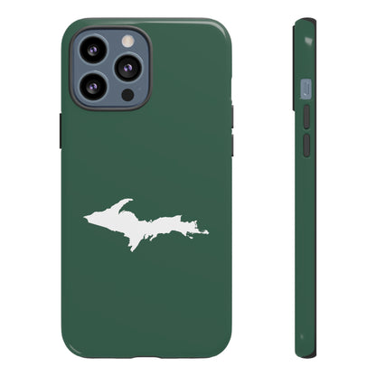 Michigan Upper Peninsula Tough Phone Case (Ginger Ale Green w/ UP Outline) | Apple iPhone