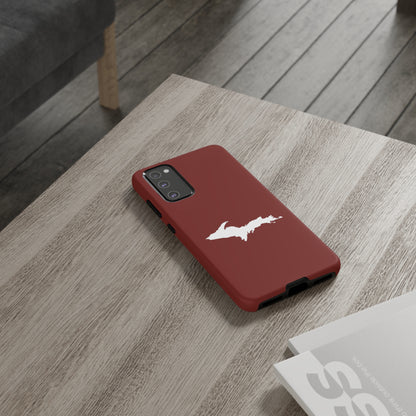 Michigan Upper Peninsula Tough Phone Case (Traverse Cherry Red w/ UP Outline) | Samsung & Pixel Android