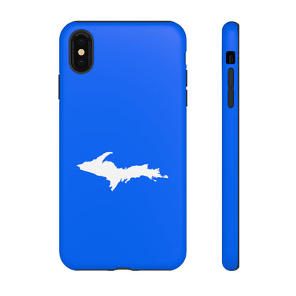 Michigan Upper Peninsula Tough Phone Case (Motor Town Blue w/ UP Outline) | Apple iPhone