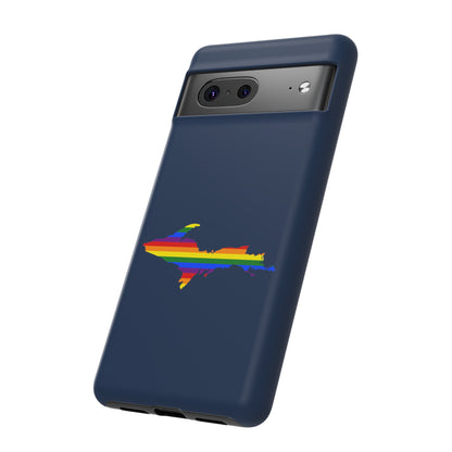 Michigan Upper Peninsula Tough Phone Case (Navy w/ UP Pride Flag Outline) | Samsung & Pixel Android