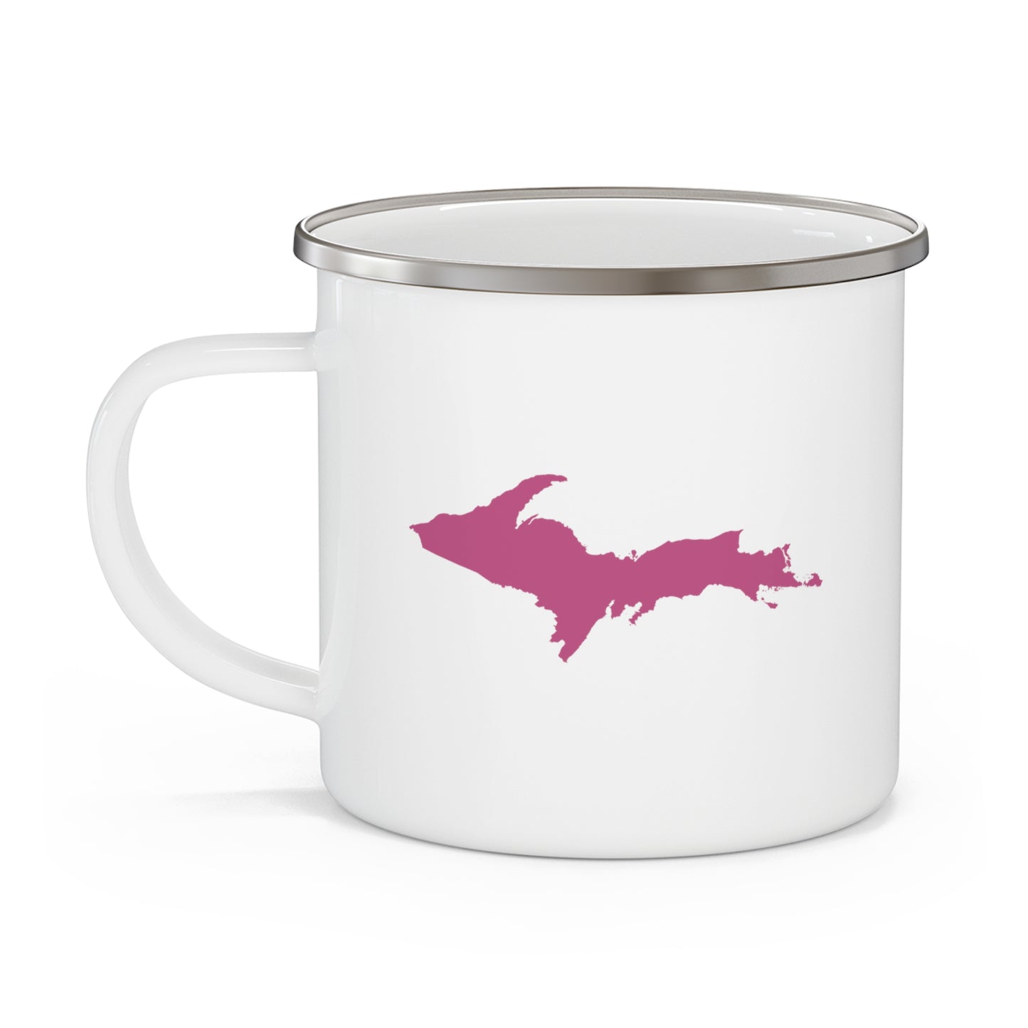 Michigan Upper Peninsula Camping Mug (Pink Outline) | 12oz