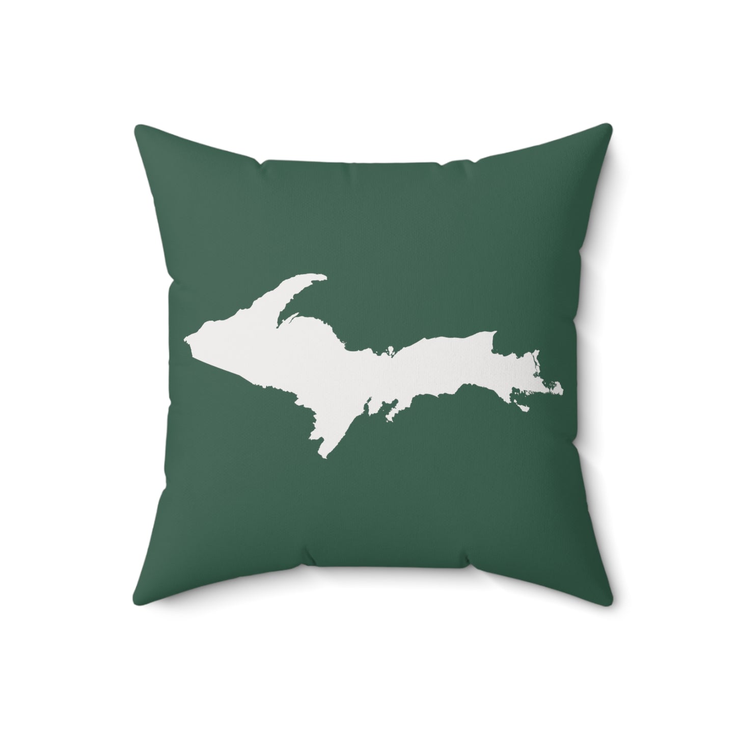 Michigan Upper Peninsula Accent Pillow (w/ UP Outline) | Ginger Ale Green