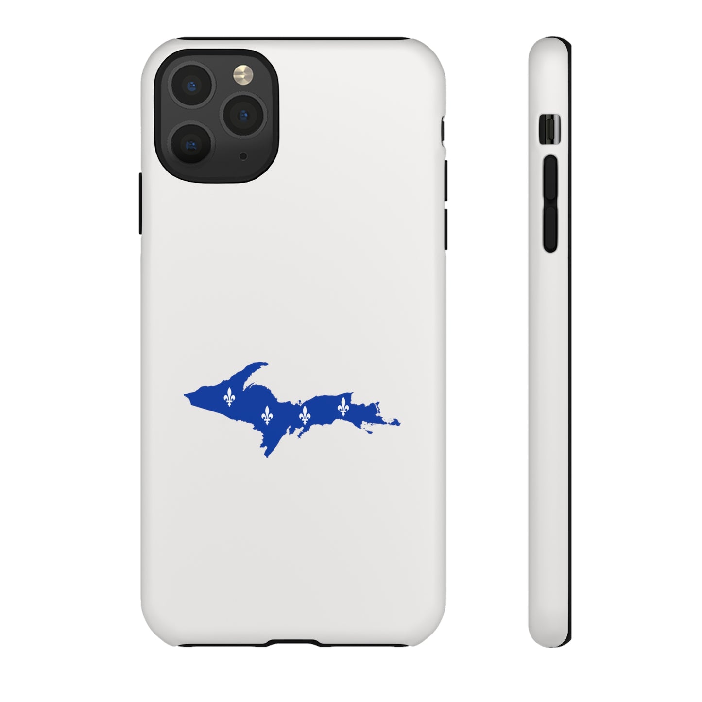 Michigan Upper Peninsula Tough Phone Case (Birch Bark White w/ UP Quebec Flag Outline) | Apple iPhone