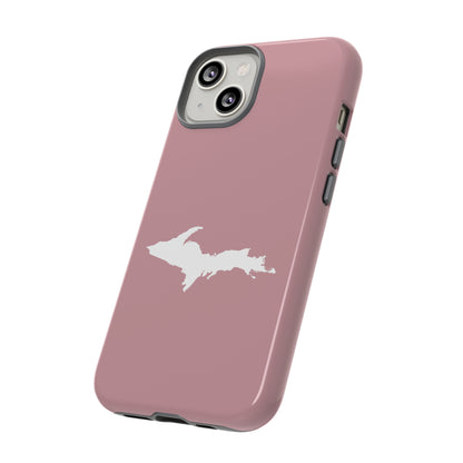 Michigan Upper Peninsula Tough Phone Case (Cherry Blossom Pink w/ UP Outline) | Apple iPhone