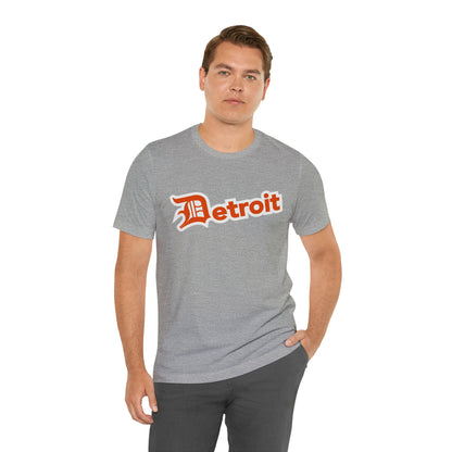 'Detroit' T-Shirt (Maple Leaf Orange w/ Old English 'D') | Unisex Standard