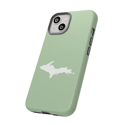 Michigan Upper Peninsula Tough Phone Case (Green Tea Color w/ UP Outline) | Apple iPhone