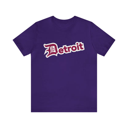 'Detroit' T-Shirt (Ruby Red w/ Old English 'D') | Unisex Standard