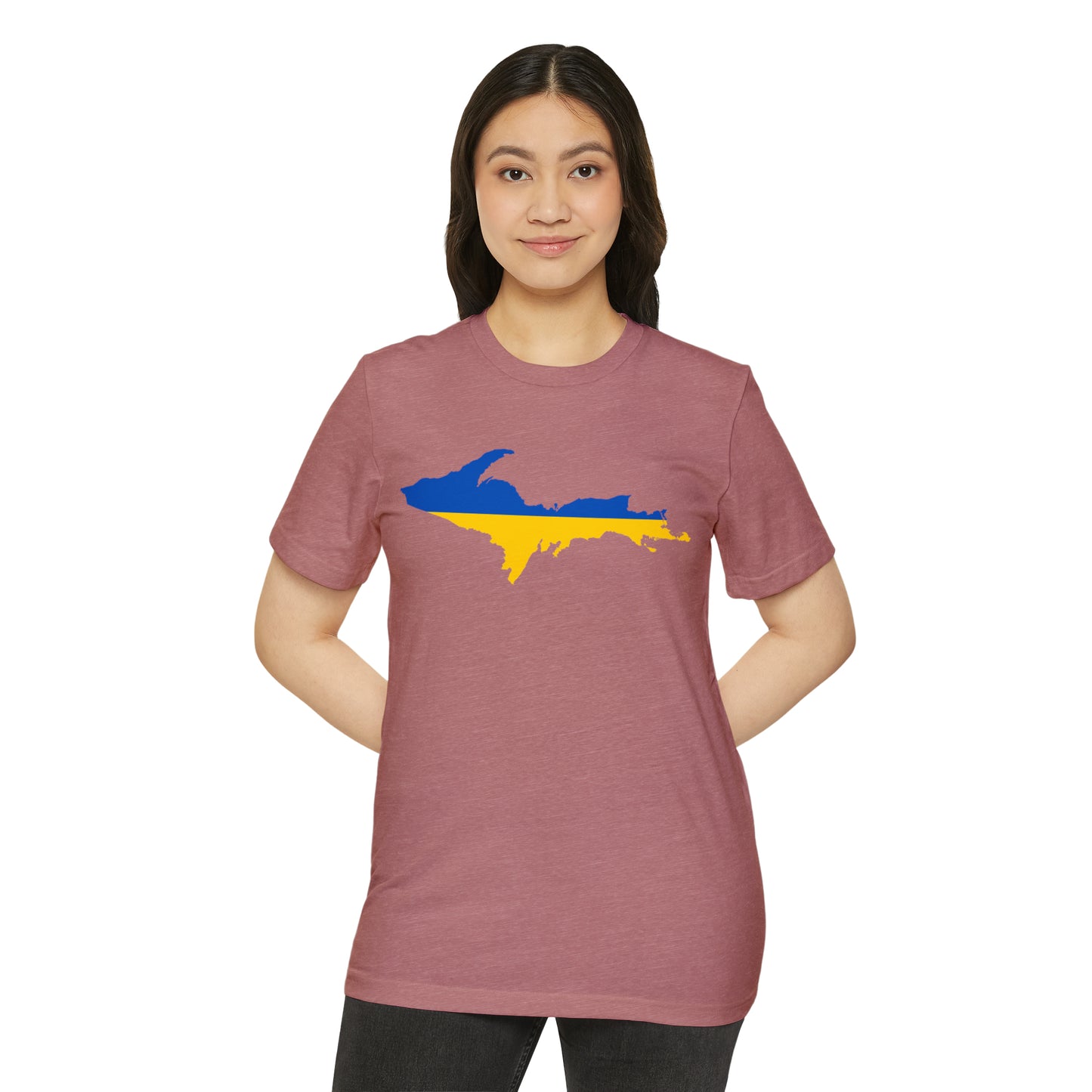 Michigan Upper Peninsula T-Shirt (w/ UP Ukraine Flag) | Unisex Recycled Organic