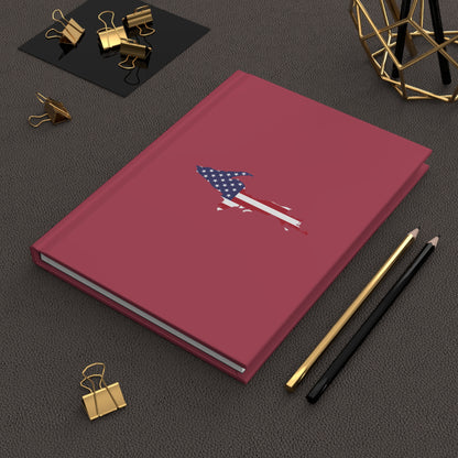 Michigan Upper Peninsula Hardcover Journal (w/ UP USA Flag) | Ruled - Popstar Pink