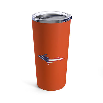 Michigan Upper Peninsula Tumbler (w/ UP USA Flag) | Maple Leaf Orange - 20oz