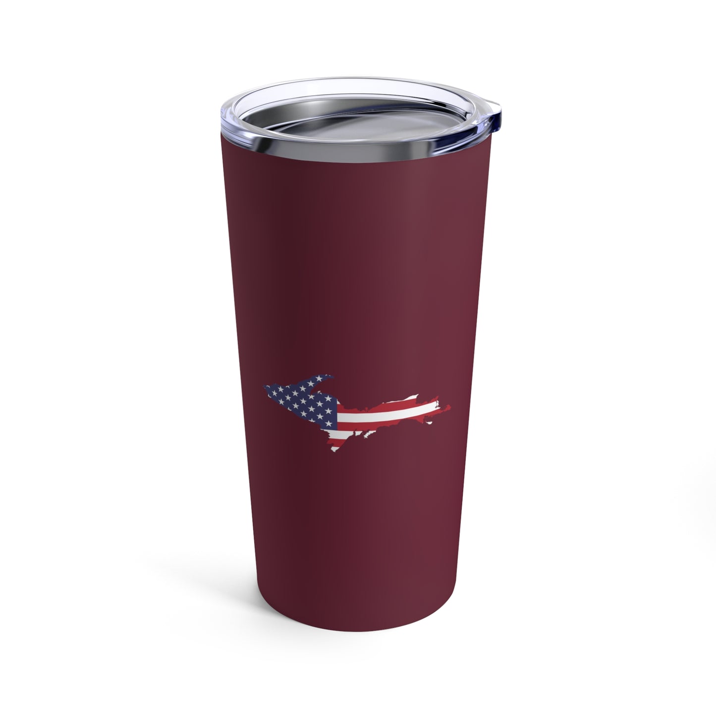 Michigan Upper Peninsula Tumbler (w/ UP USA Flag) | Old Mission Burgundy - 20oz