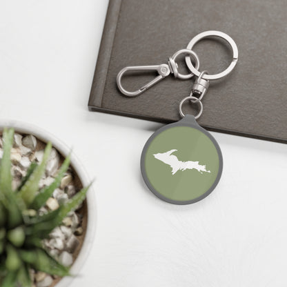 Michigan Upper Peninsula Keyring (w/ UP Outline) | Beachgrass Green