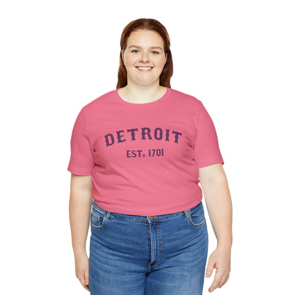 'Detroit EST. 1701' T-Shirt (Plum Ballpark Font) | Unisex Standard