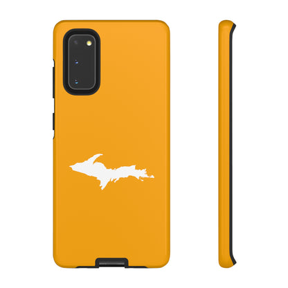 Michigan Upper Peninsula Tough Phone Case (Autumn Birch Leaf Color w/ UP Outline) | Samsung & Pixel Android