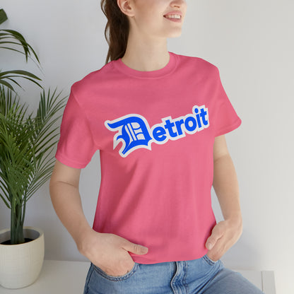 'Detroit' T-Shirt (MotorTown Blue w/ Old English 'D') | Unisex Standard