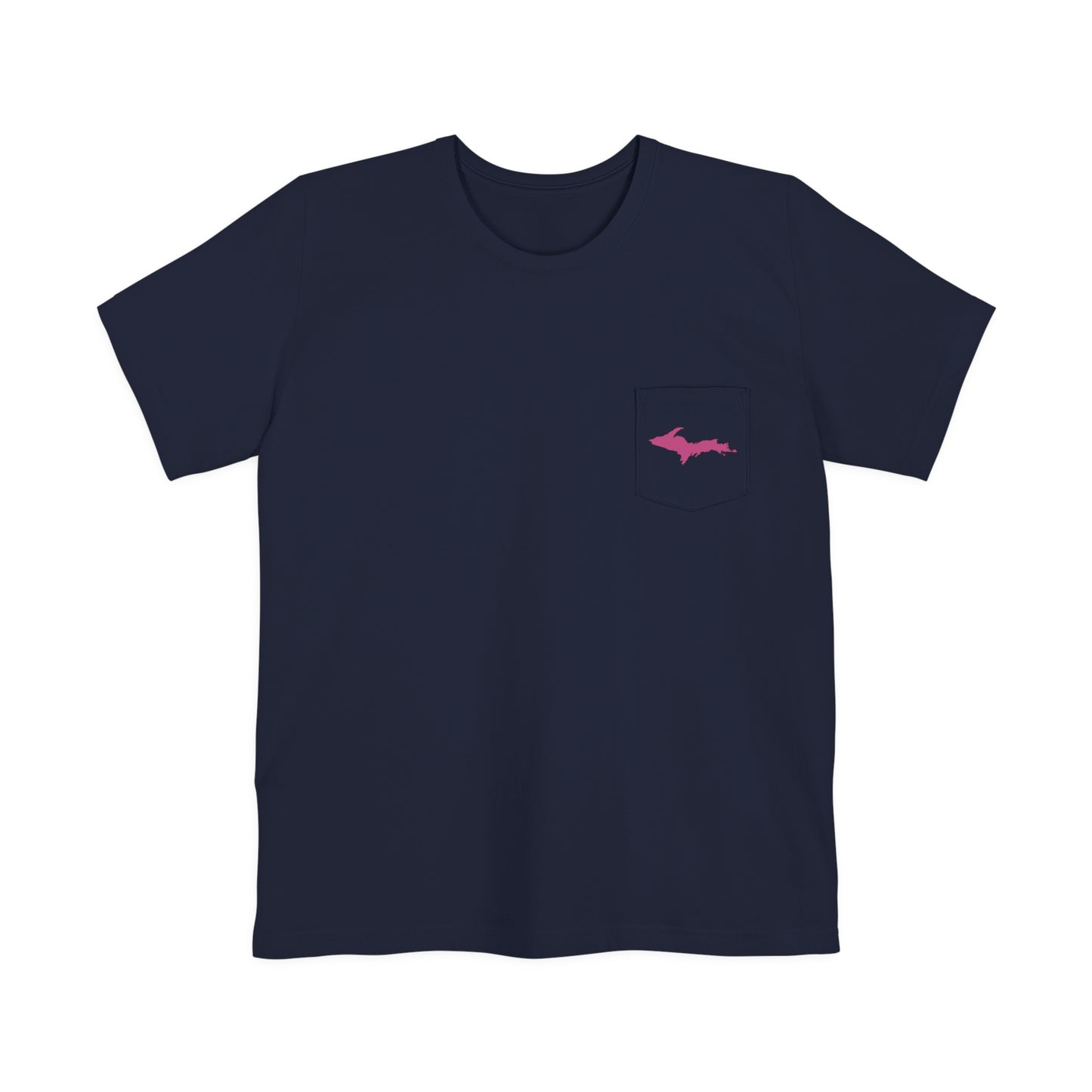 Michigan Upper Peninsula Pocket T-Shirt (w/ Pink UP Outline) | Unisex Standard