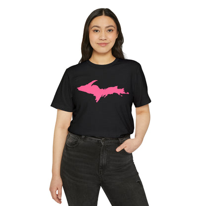 Michigan Upper Peninsula T-Shirt (w/ Pink UP Outline) | Unisex Recycled Organic