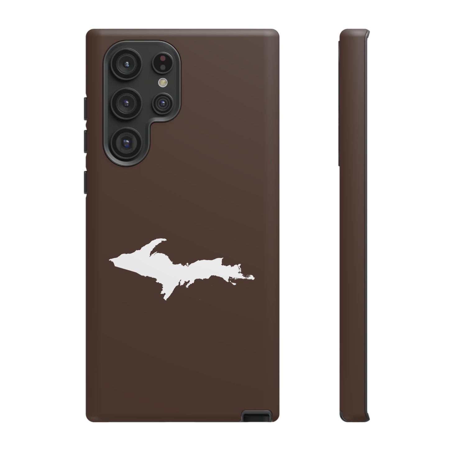 Michigan Upper Peninsula Tough Phone Case (Hickory Color w/ UP Outline) | Samsung & Pixel Android