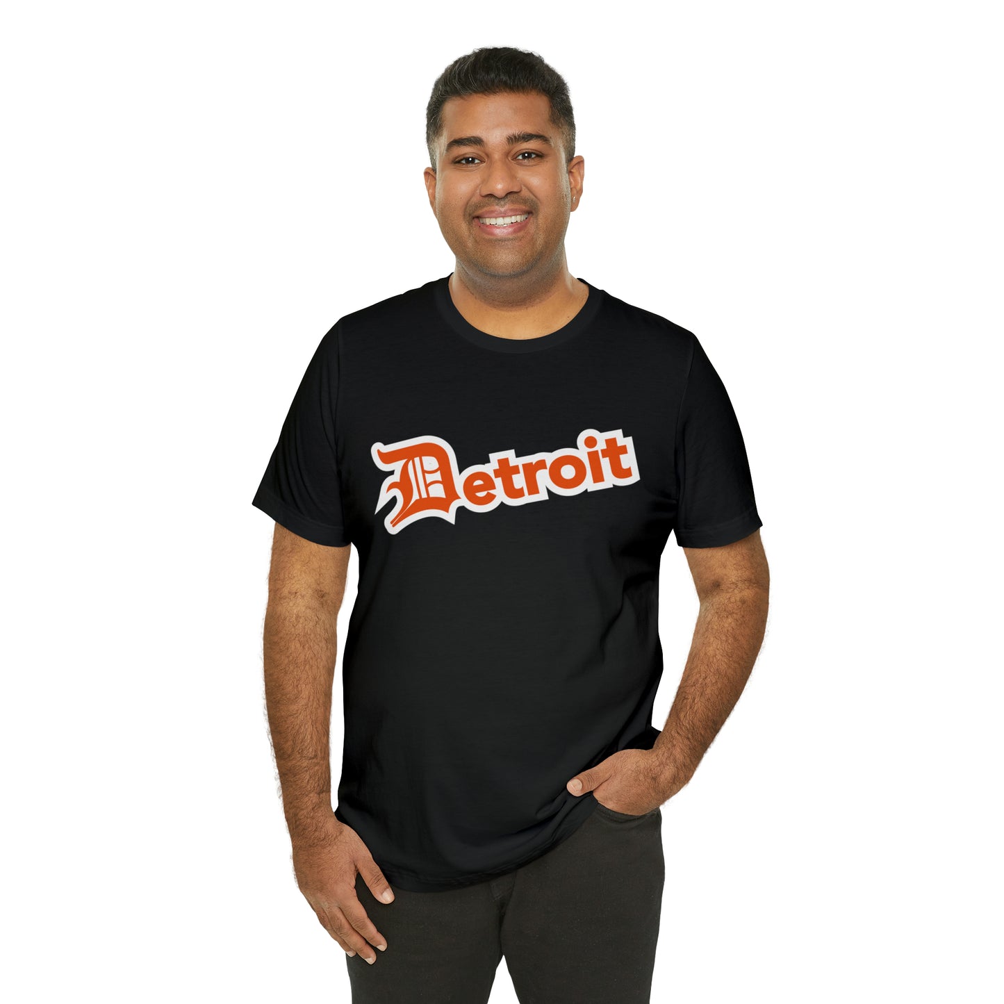 'Detroit' T-Shirt (Maple Leaf Orange w/ Old English 'D') | Unisex Standard