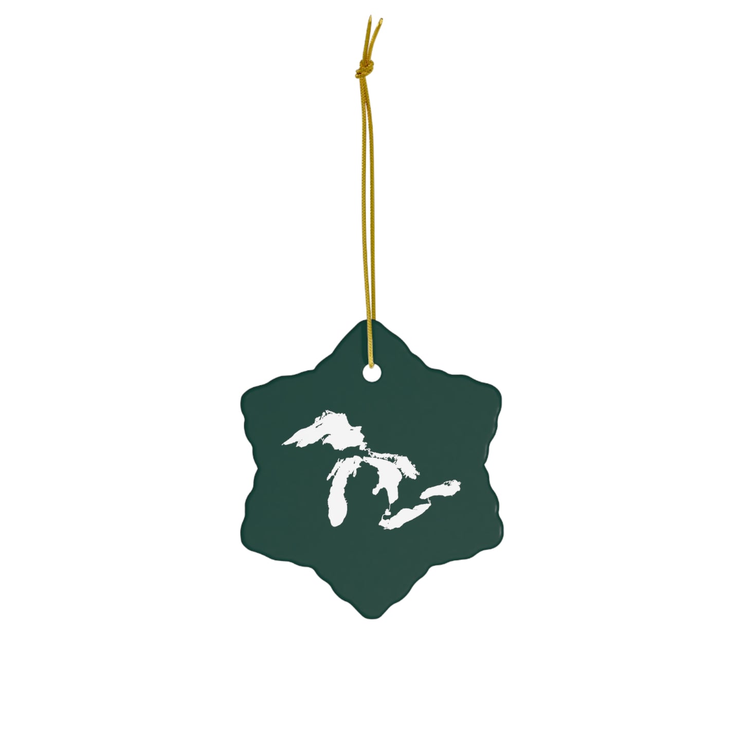 Great Lakes Christmas Ornament (Laconic Green) | Ceramic - 4 Shapes