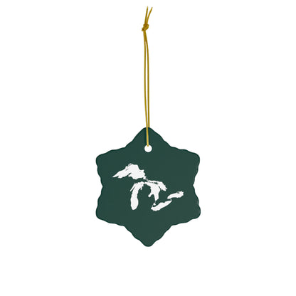 Great Lakes Christmas Ornament (Laconic Green) | Ceramic - 4 Shapes