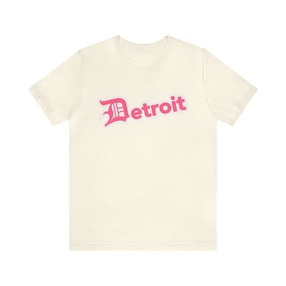 'Detroit' T-Shirt (Rhodochrosite Pink w/ Old English 'D') | Unisex Standard